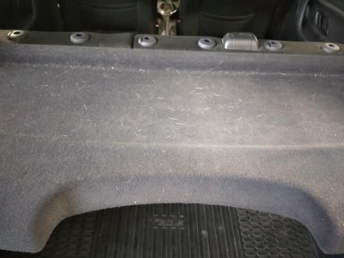 Tylna półka przed czyszczeniem z sierści